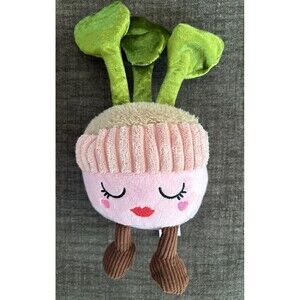 Succulent Plush Toy Decoration Potted Flowers Soft Plant 10" Pink Spring